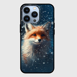 Чехол для iPhone 13 Pro Fox in the snow, цвет: 3D-черный