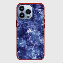 Чехол для iPhone 13 Pro Абстракция - sea blue, цвет: 3D-красный