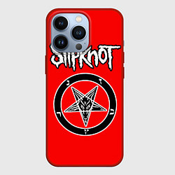 Чехол для iPhone 13 Pro Slipknot пентаграмма, цвет: 3D-красный