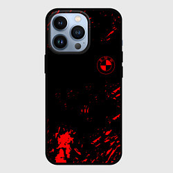 Чехол для iPhone 13 Pro BMW красные краски на чёрном, цвет: 3D-черный