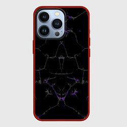 Чехол для iPhone 13 Pro Фиолетовые трещины, цвет: 3D-красный