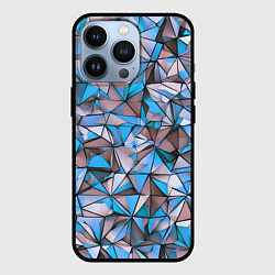 Чехол для iPhone 13 Pro Маленькие синие треугольники, цвет: 3D-черный