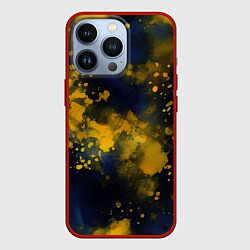 Чехол для iPhone 13 Pro Акварелика в синем, цвет: 3D-красный