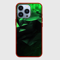 Чехол для iPhone 13 Pro Видение зеленого в абстракции, цвет: 3D-красный