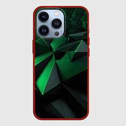 Чехол для iPhone 13 Pro Абстрактные формы зеленого, цвет: 3D-красный