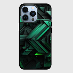 Чехол для iPhone 13 Pro Абстрактный рельеф зелени, цвет: 3D-черный
