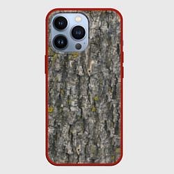 Чехол для iPhone 13 Pro Узор коры дерева, цвет: 3D-красный
