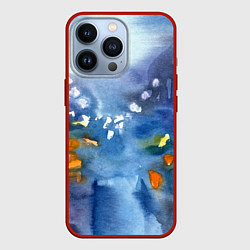 Чехол для iPhone 13 Pro После дождя акварель, цвет: 3D-красный