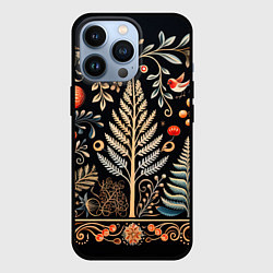 Чехол для iPhone 13 Pro Зимняя вязь, цвет: 3D-черный