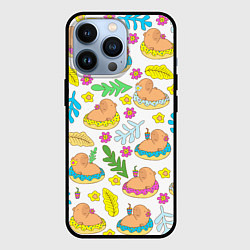 Чехол для iPhone 13 Pro Капибары на отдыхе, цвет: 3D-черный