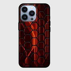 Чехол для iPhone 13 Pro Огненные шестигранники соты, цвет: 3D-черный