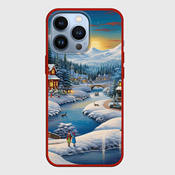 Чехол для iPhone 13 Pro Зимний сон, цвет: 3D-красный
