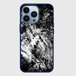 Чехол для iPhone 13 Pro Зимний лес узоры, цвет: 3D-тёмно-синий