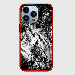 Чехол для iPhone 13 Pro Зимний лес узоры, цвет: 3D-красный