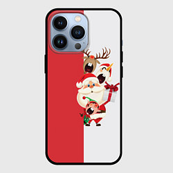 Чехол для iPhone 13 Pro Новогодние персонажи, цвет: 3D-черный