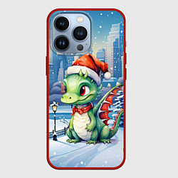 Чехол для iPhone 13 Pro Морозный дракон, цвет: 3D-красный