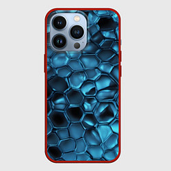 Чехол для iPhone 13 Pro Синее стекло, цвет: 3D-красный