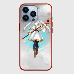 Чехол для iPhone 13 Pro Фрирен провожающая в последний путь - чб, цвет: 3D-красный