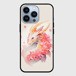 Чехол для iPhone 13 Pro Милый розовый дракон, цвет: 3D-черный