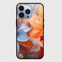 Чехол для iPhone 13 Pro Голубой и оранжевый цветок, цвет: 3D-черный