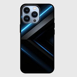 Чехол для iPhone 13 Pro Разрыв реальности синего и черного, цвет: 3D-черный