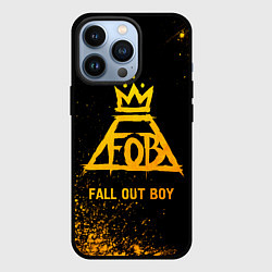 Чехол для iPhone 13 Pro Fall Out Boy - gold gradient, цвет: 3D-черный