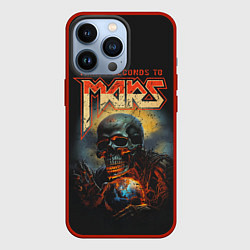 Чехол для iPhone 13 Pro Thirty seconds to mars skull, цвет: 3D-красный