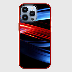 Чехол для iPhone 13 Pro Синяя и красная абстракция, цвет: 3D-красный