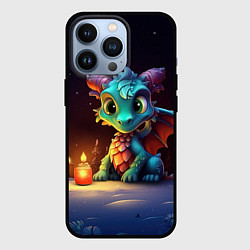 Чехол для iPhone 13 Pro Новогодний волшебный дракон, цвет: 3D-черный