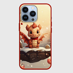Чехол для iPhone 13 Pro Новогодний дракон 2024 символ года, цвет: 3D-красный