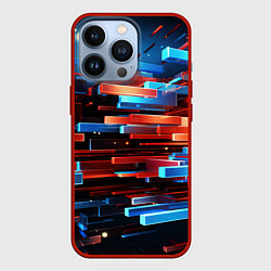 Чехол для iPhone 13 Pro Прямоугольная абстракция, цвет: 3D-красный