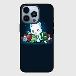 Чехол для iPhone 13 Pro Кот с пряжей, цвет: 3D-черный