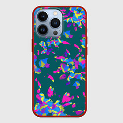 Чехол для iPhone 13 Pro Абстрактные лепестки, цвет: 3D-красный
