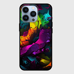 Чехол для iPhone 13 Pro Яркие разноцветные краски, цвет: 3D-черный