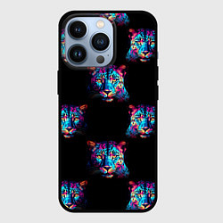 Чехол для iPhone 13 Pro Паттерн с леопардами, цвет: 3D-черный