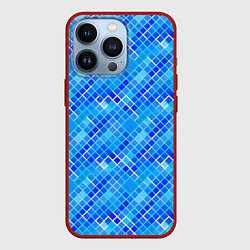 Чехол для iPhone 13 Pro Синяя сетка, цвет: 3D-красный