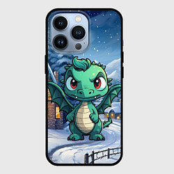Чехол для iPhone 13 Pro Зеленый маленький дракон, цвет: 3D-черный