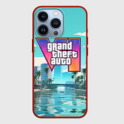 Чехол для iPhone 13 Pro GTA6 солечный город, цвет: 3D-красный