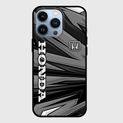 Чехол для iPhone 13 Pro Honda - монохромный спортивный, цвет: 3D-черный