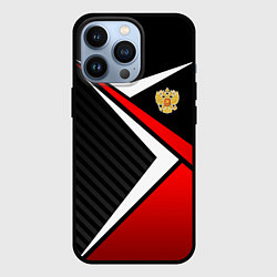 Чехол для iPhone 13 Pro Russia - black and red, цвет: 3D-черный