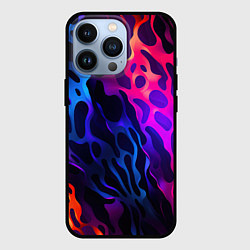 Чехол для iPhone 13 Pro Камуфляж из ярких красок, цвет: 3D-черный