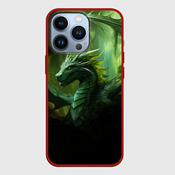 Чехол для iPhone 13 Pro Зеленый лесной дракон символ 2024 года, цвет: 3D-красный