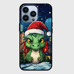 Чехол для iPhone 13 Pro Дракон новогодний город, цвет: 3D-черный