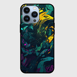 Чехол для iPhone 13 Pro Абстрактный камуфляж в кислотных абстрактных пятна, цвет: 3D-черный