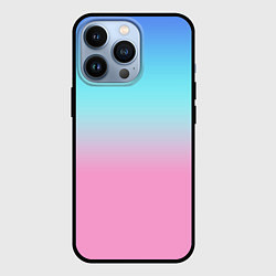 Чехол для iPhone 13 Pro Синий и голубо-розовый градиент, цвет: 3D-черный