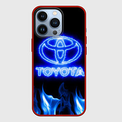 Чехол для iPhone 13 Pro Toyota neon fire, цвет: 3D-красный