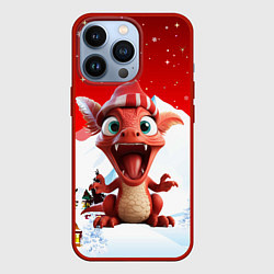 Чехол для iPhone 13 Pro Дракон милый новогодний 2024 символ года, цвет: 3D-красный