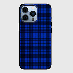 Чехол для iPhone 13 Pro Синий клетчатый, цвет: 3D-черный