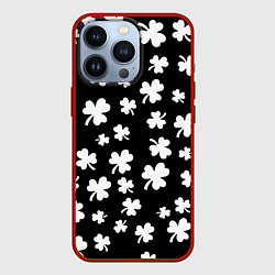 Чехол для iPhone 13 Pro Black clover pattern anime, цвет: 3D-красный
