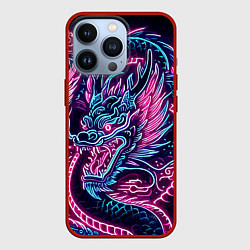 Чехол для iPhone 13 Pro Neon Japanese dragon - irezumi, цвет: 3D-красный